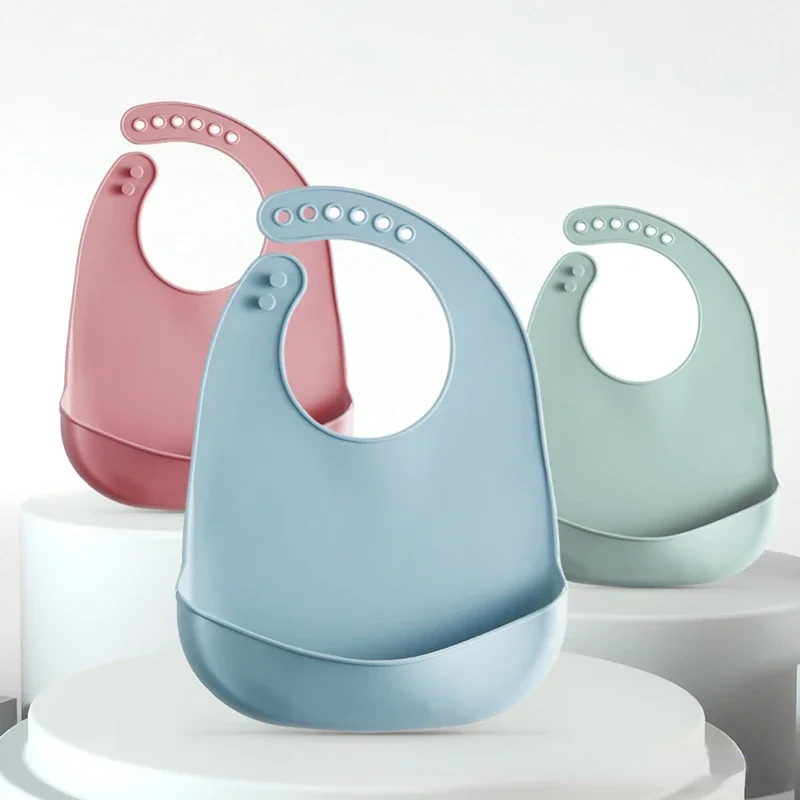 Silicone Baby Bibs - 1/3 bavoirs pour bébé réglables et