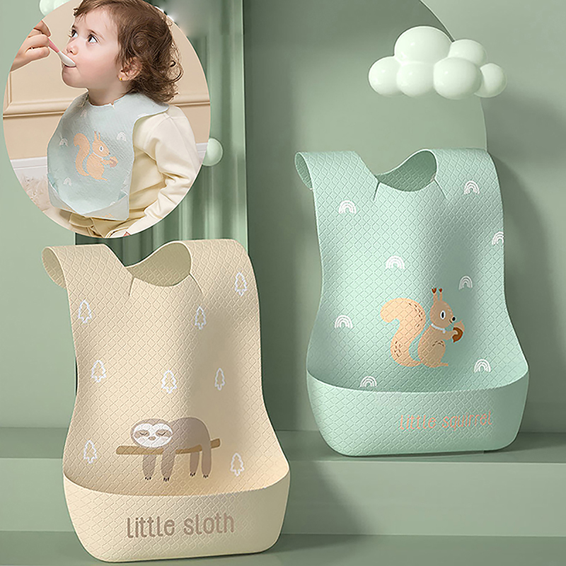 Silicone Baby Bibs - Bavoir réglable imperméable pour bébé avec