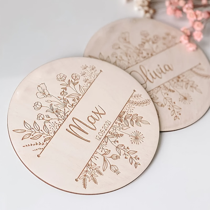 Plaque de nom gravée florale p - Baby Products Decoration avis et prix