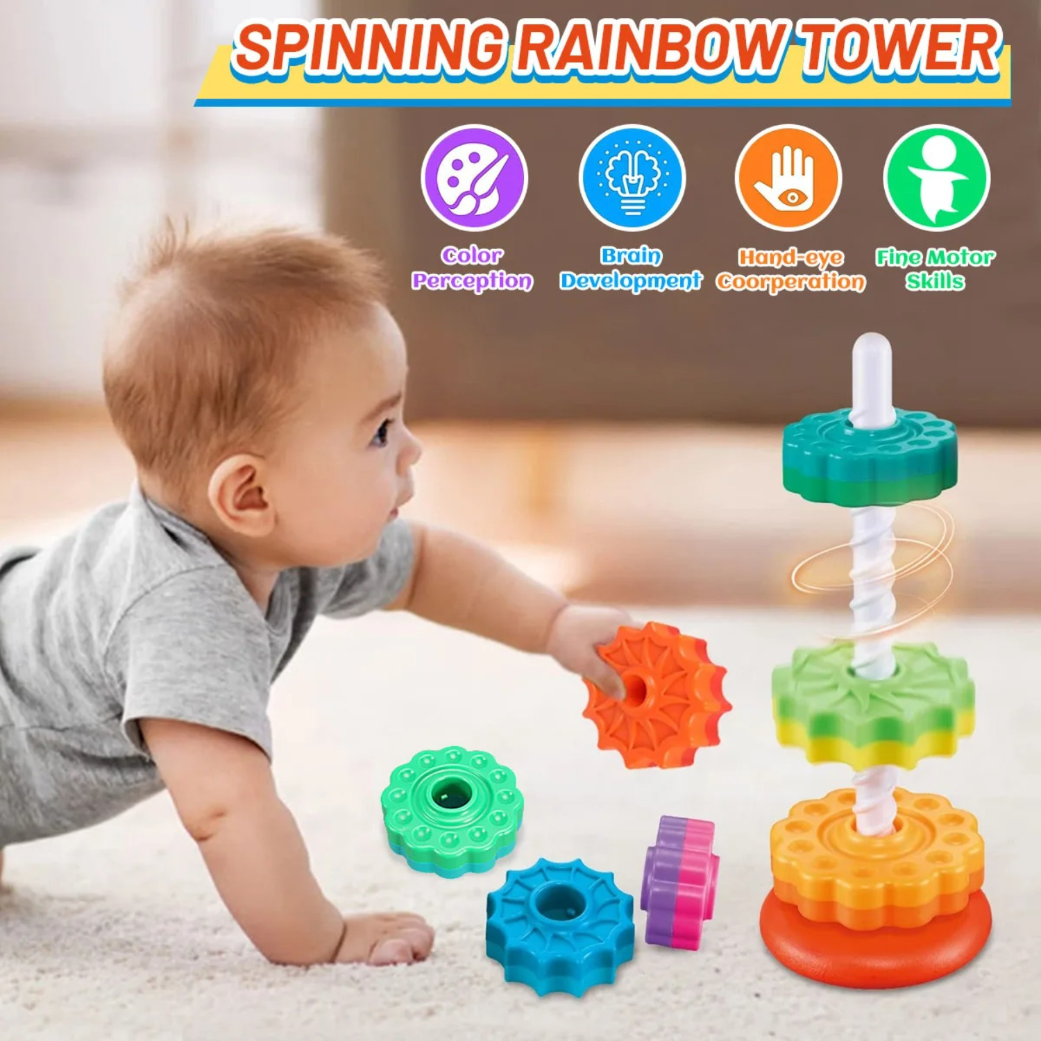 Tour arc-en-ciel rotative, jou - Toddler Learning Tower avis et prix